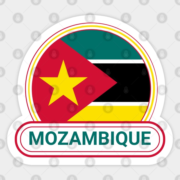 Mozambique Country Badge - Mozambique Flag Sticker by Yesteeyear